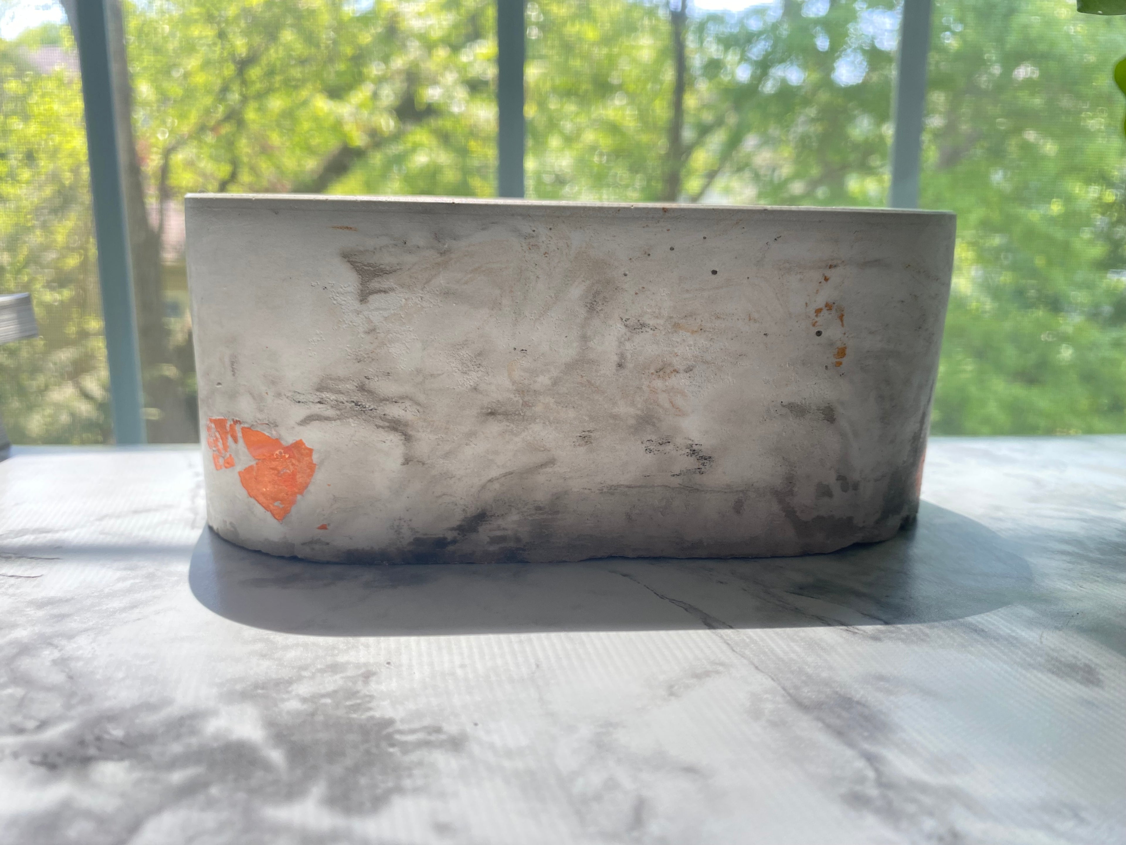 OVAL CEMENT ALL NATURAL CANDLE