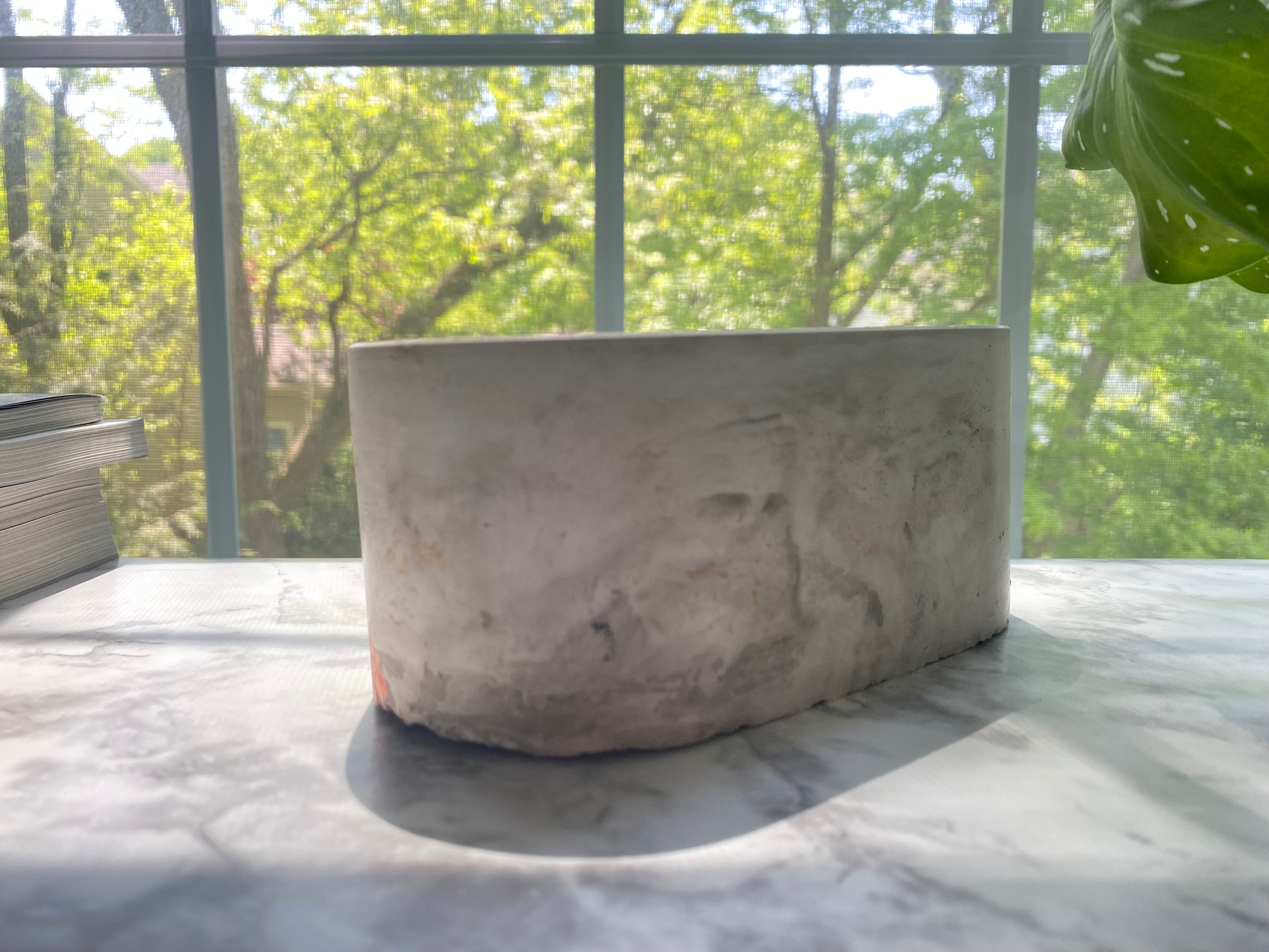 OVAL CEMENT ALL NATURAL CANDLE