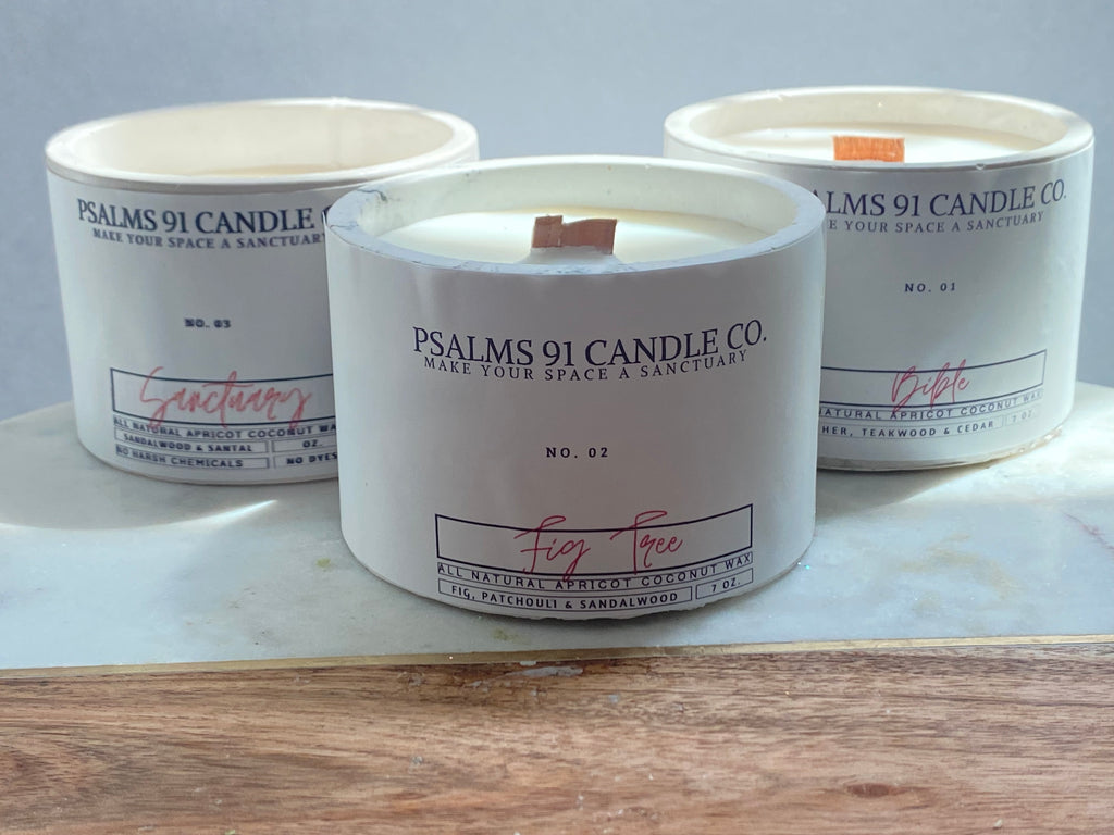 MINI CYLINDER CEMENT VESSEL ALL NATURAL CANDLE WITH LID